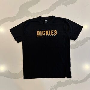 Dickies Men's Black T-Shirt with Gold Logo